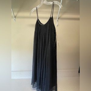 Forever 21 black spaghetti straps flared dress
